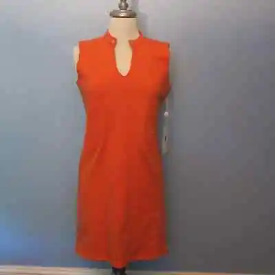 EVOLUTION By CYRUS *NWT* Dress Size S V Neck Quilted Pattern Sleeveless Orange • $25
