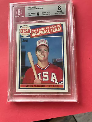 1985 Topps Mark McGwire USA Rookie Card #401  RC Team USA BGS 8 • $30