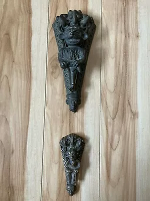 $714.65 • Buy Rare Huge Antique Lincoln Imps Bronze Brass Devil Pixie Gargoyle Door Knocker