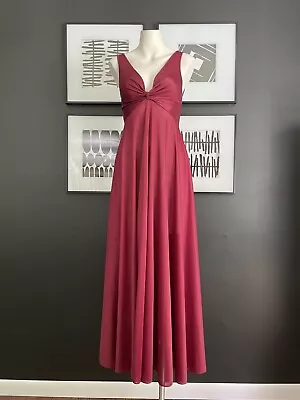 Vintage Olga Bodysilk Nightgown - Burgundy With A Twist Knot Bodice 9268 S • $100