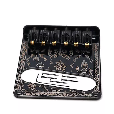 Black Retro Fender Telecaster Electric Guitar Bridge 6-Saddles Control Plate B • $30.38