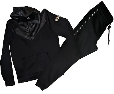 Hollister Black Camo Zip Hoodie Pants Active Wear Set Womens Juniors Medium • £30.40