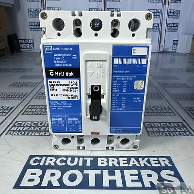 Cutler Hammer HFD3050 50 Amp 600V 3 Pole Circuit Breaker-Warranty(Ship Same Day) • $227.99