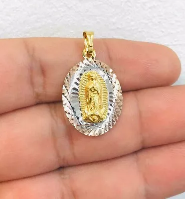 Virgen De Guadalupe Pendant 20X13mm 18K Gold Filled Diamond Cut Dije Guadalupe. • $19.99