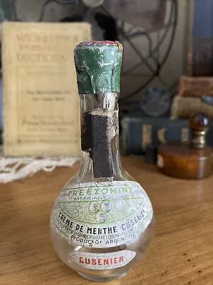 Vintage 1930'S Creme De Menthe Cusenier Miniature Liquor Bottle RARE EMPTY • $24.77