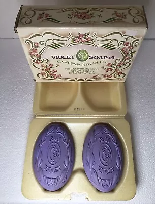 Vintage Avon 1980 Anniversary  Violet Soaps ~ 2 Bars ~ 3 Oz Each • $14.95