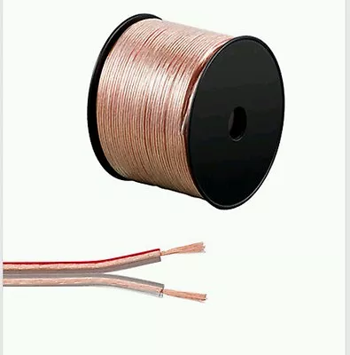 Speaker Cable 25 Meter 2 X 4mm² 12AWG Stranded  Flexible Transparent Audio Wire • £37.49