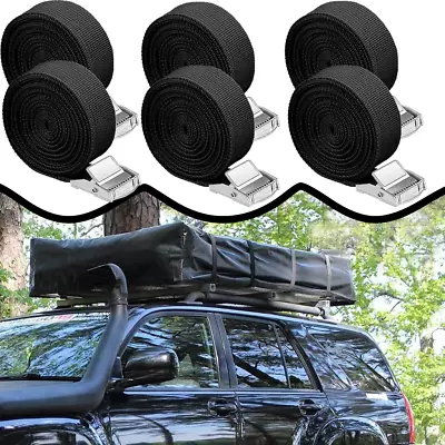 24pcs Heavy Duty Ratchet Tie Down Straps Car Roof Rack Belts Quick Release 2.5M • £6.99