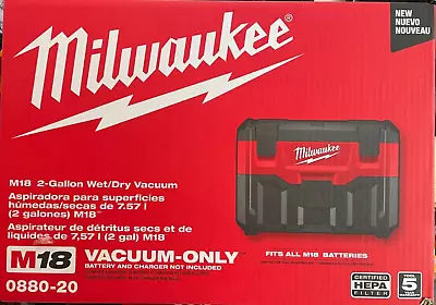 Milwaukee 0880-20 M18 Cordless 2 Gallon Wet/Dry Vacuum NEW • $119