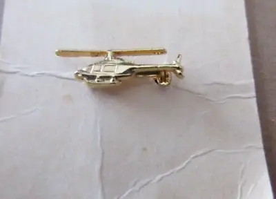 Vtg Helicopter Gold Tone Tie Tac Lapel Hat Pin • $9