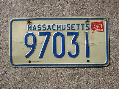 1971 Massachusetts License Plate 97031 MA MASS Ford Chevrolet Chevy Dodge • $39.99