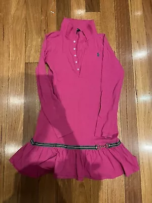 Ralph Lauren Tennis Dress Girls Size 12 14 Cerise Pink Polo Puff • $15