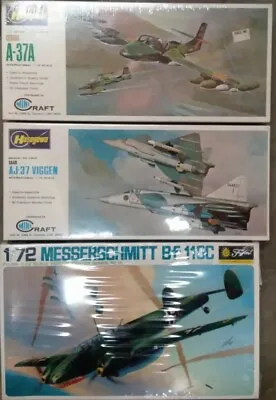 3x 1/72 PLANES - Hasegawa Cessna A-37A SAAB AJ-37 Viggen Messerschmidt Bf 110C • $119.95