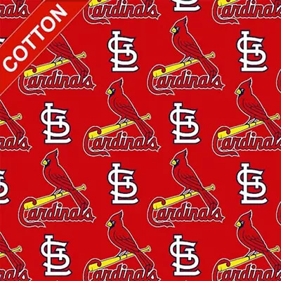 St. Louis Cardinals MLB Cotton Fabric - 58  Wide - Sold By The Yard & Bolt • $19.95