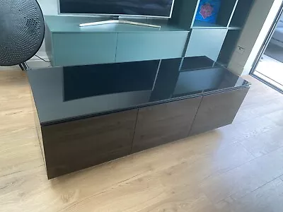 £50 • Buy TV/Media Cabinet, Black Glass, Pre-owned