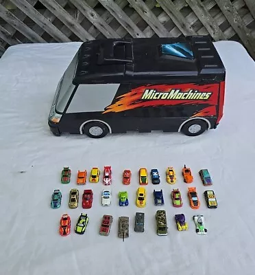 Micro Machines Big Lot Super Van Camper Playset & 22 Cars Galoob 1991 • $35