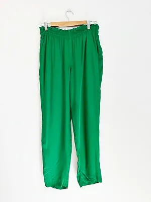 $79 • Buy Designer Massimo Dutti Size 14 10 US Green Silky Stunning Women's Pants