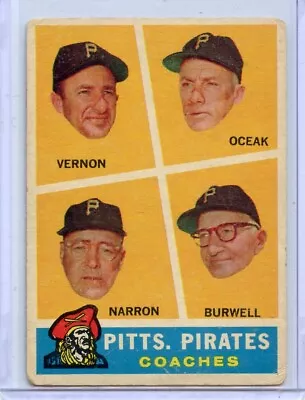 1960 Topps Mickey Vernon Pittsburgh Pirates Coaches #468 ⭐️💥🎯 G/VG • $1.99