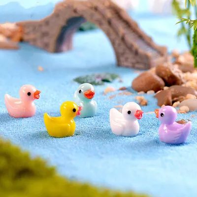 10pcs Flat Back Resin Ducks DIY Decoration Crafts Making Fairy Garden Sc&S9 G • £2.68