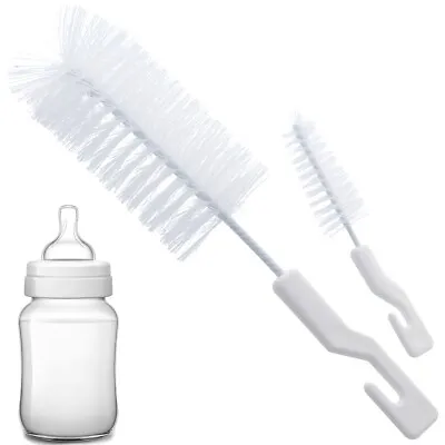 BABY BOTTLE BRUSHES Infant Feeding Teat Cleaning Scrubber Bristle LONG HANDLE • £6.95