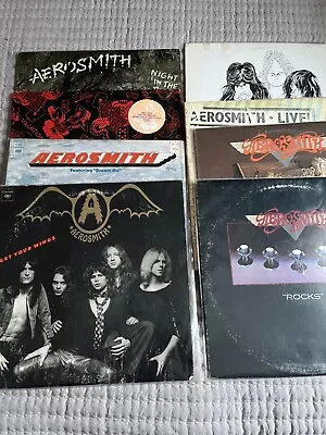 Lot Of 8 Aerosmith Vinyl LP Records EX Rocks Toys Draw The Line Permanent +++ • $50