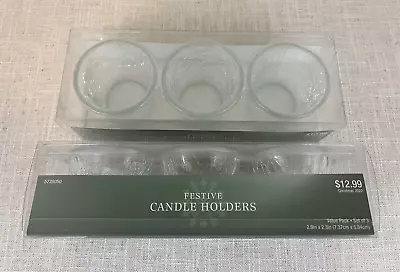 Hobby Lobby | Candle Votive Tea Light Holders | Clear Crackle Glass | Set Of 6 • $19.99