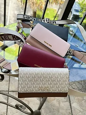 $179 • Buy Michael Kors Women Zip Around Wallet Crossbody Bag Handbag Messenger Purse VAR.