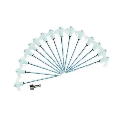 $25.99 • Buy Heavy Duty Steel Screw / Drill Camping Tent Pegs With Glow In The Dark Head 15X