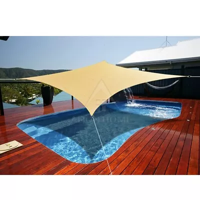 Shade Sail Canopy Shelter Rectangle 200GSM UV Block Canopy For Patio Lawn Yard • $66.59