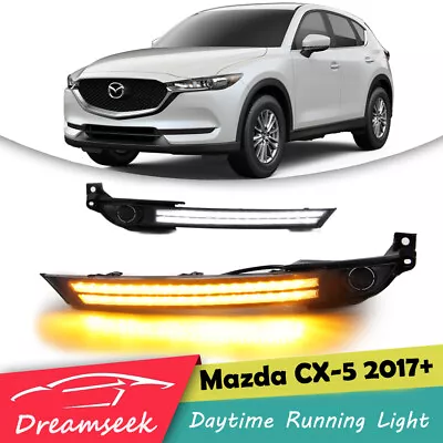 LED DRL For Mazda CX-5 2017-2021 Daytime Running Light + Fog Lamp Bezel W/ Turn • $97.99