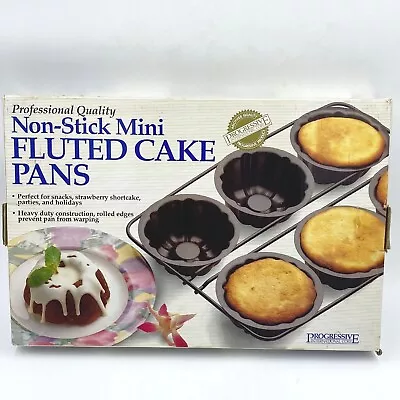 Progressive International Mini Fluted Cake Pan Non Stick Professional Makes 6 CW • $21.95