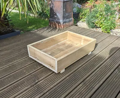 Rectangle/Square Wooden Planter Garden Patio Trough Flower Plant Pot • £22.50