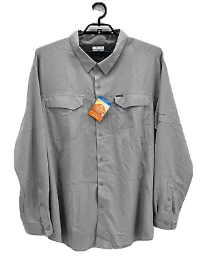 Columbia Mens Silver Ridge Lite Shirt Gray 3X Vented Long Sleeves Sun Protection • $41.39