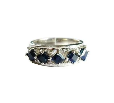 Mens Blue Sapphire Band 2.5 Ct Sapphire Wedding Band Sapphire Men Band 925Silver • $81.83