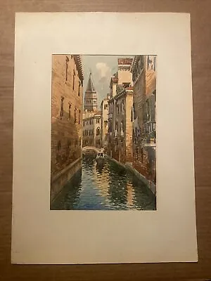 Original Venice Italian Canal Landscape  WATERCOLOR Painting SIGNED • $250