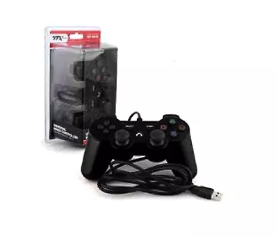 PLAYSTATION 3 WIRED CONTROLLER BLACK - JOYPAD For PS3 • £10.99