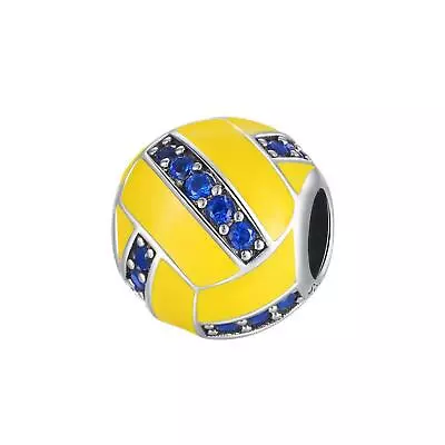 Authentic 100% 925 Sterling Silver Volleyball Charm For Bracelet  Bead Gift • $18