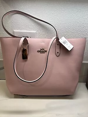 Coach Pebble Leather Town Tote Bag Pink Blossom Nwt Retail $398 • $27