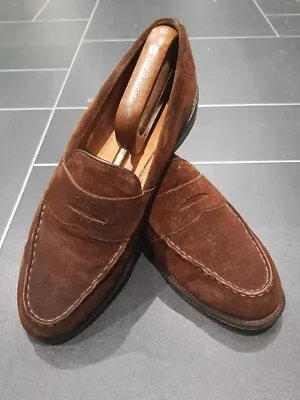 Joseph Cheaney 'howard' Penny Loafers Shoes Brown Suede  Uk9 F Mens • £100