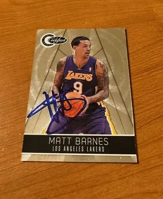 MATT BARNES Autographed 2010-11 Totally Certified IP AUTO SIGNED In Person • $3.99