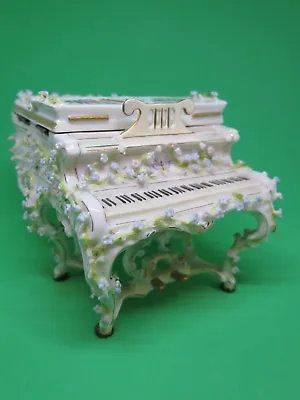 RARE Musterschutz German Porcelain Grand Piano Figurine Trinket Box • $1113.70