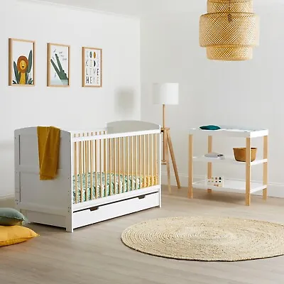 Ickle Bubba Coleby Cot Bed Under Drawer And Open Changer • £299