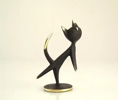 Karl HAGENAUER Stylish Dancing Cat Miniature Vienna Brass Patinated Bronze • $84.99