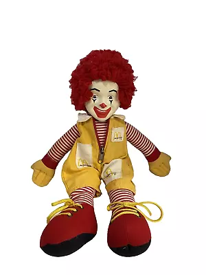 Vintage 1984 16  Ronald McDonald Doll Vinyl Head Yarn Hair & Zipper And Pockets • $24.95