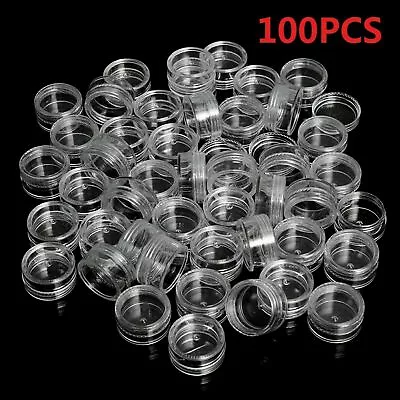 100X 5ml Clear Cosmetic Sample Craft Storage Containers Cosmetic Tools Pot • £14.39