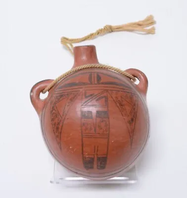 $1270 • Buy Fine Hopi Pueblo Pottery, Black On Red Canteen; Man Eagle Design