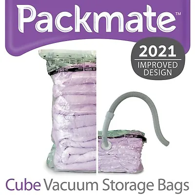 PackMate High Capacity Cube Vacuum Storage Bags - Duvets Bedding Clothing • £12.99