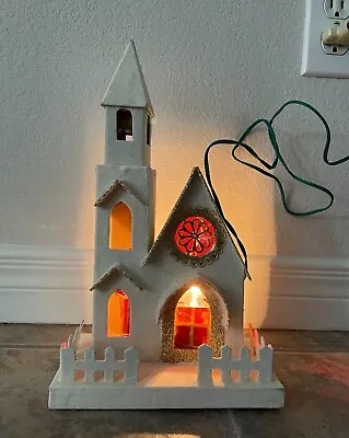 $25 • Buy Vintage  World-Wide Christmas Village Church Illuminated With Original Box