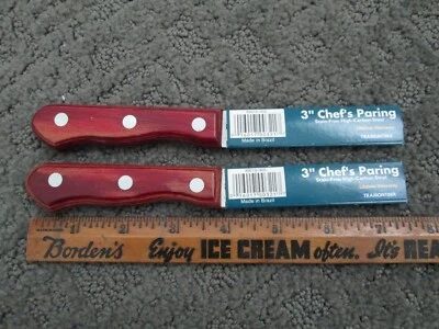 $9.99 • Buy VTG Tramontina 3  Chef's Paring Knife Lot Of 2 High Carbon Steel Brazil