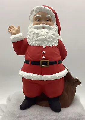 Vintage 1970’s Duncan Ceramic 10.5” Waving Santa Claus Planter W/Gift Bag • $22.99